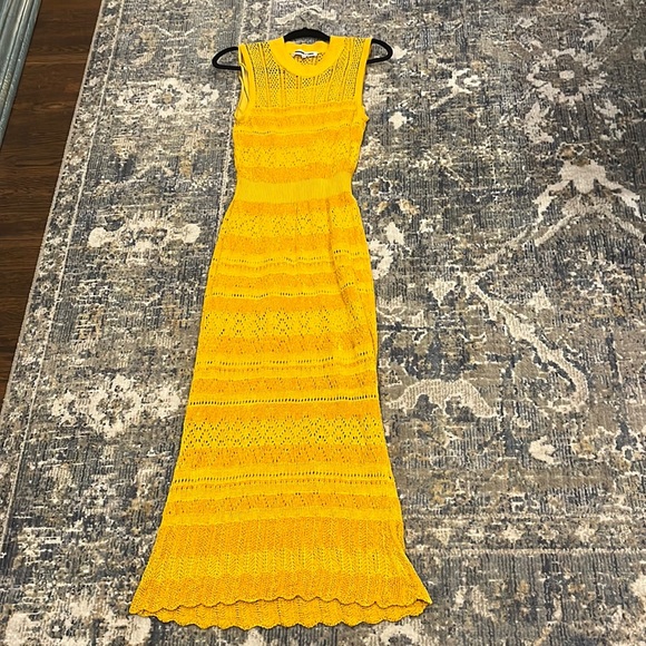 McQ SZ 2 Yellow Chenille Maxi Dress - Picture 1 of 8